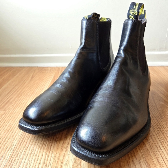 R.M. Williams Comfort Craftsman Men's Black Yearling Leather Ankle Boots Sz US 8 - Picture 4 of 16